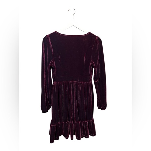 Halara Burgundy Velvet Long Sleeve Dress – Small - Picture 2 of 5